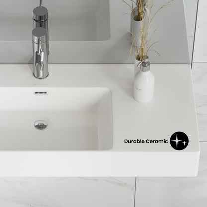 St. Tropez 30" Rectangle Wall-Mounted Sink with Left Side Faucet Mount