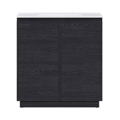 St. Tropez 36" Freestanding Bathroom Vanity in Black Oak with Sink Top