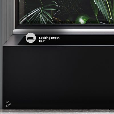 Voltaire 60 x 32 Skirted Right Drain Soaking Apron Bathtub in Matte Black with Integrated Overflow and Armrest, Drain Included