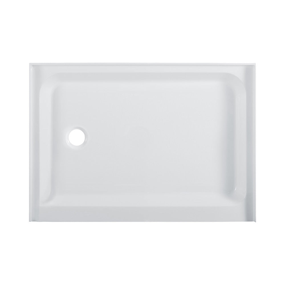 Voltaire 48" x 36" Acrylic White, Single-Threshold, Left Drain, Shower Base