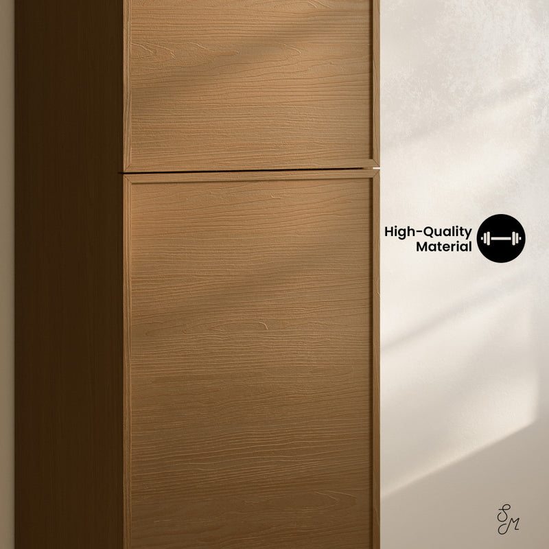 St. Tropez 15 x 15 x 60 Freestanding Linen Cabinet in Brown Oak