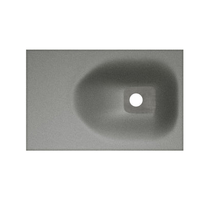 Lisse 24" Rectangle Concrete Wall-Mount Bathroom Sink in Dark Gray