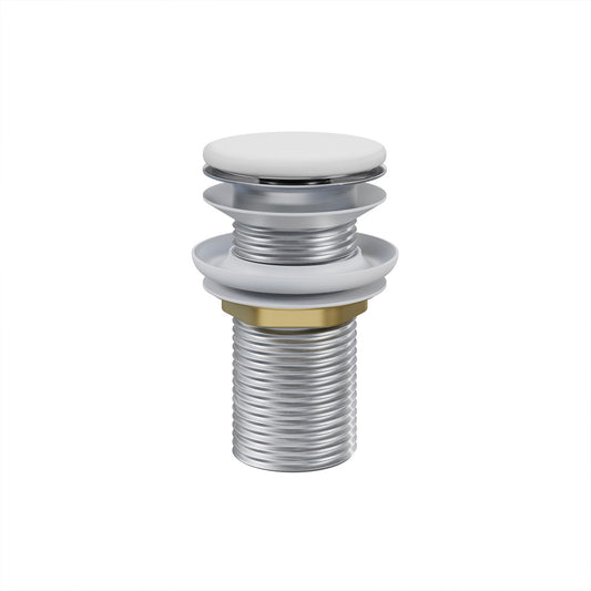 Lisse Concrete Bathroom Sink Non-Overflow Pop Up Drain in Matte White