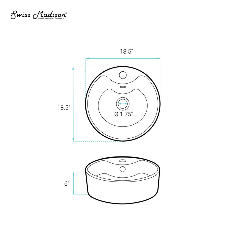 Monaco Round Vessel Sink with Faucet Mount