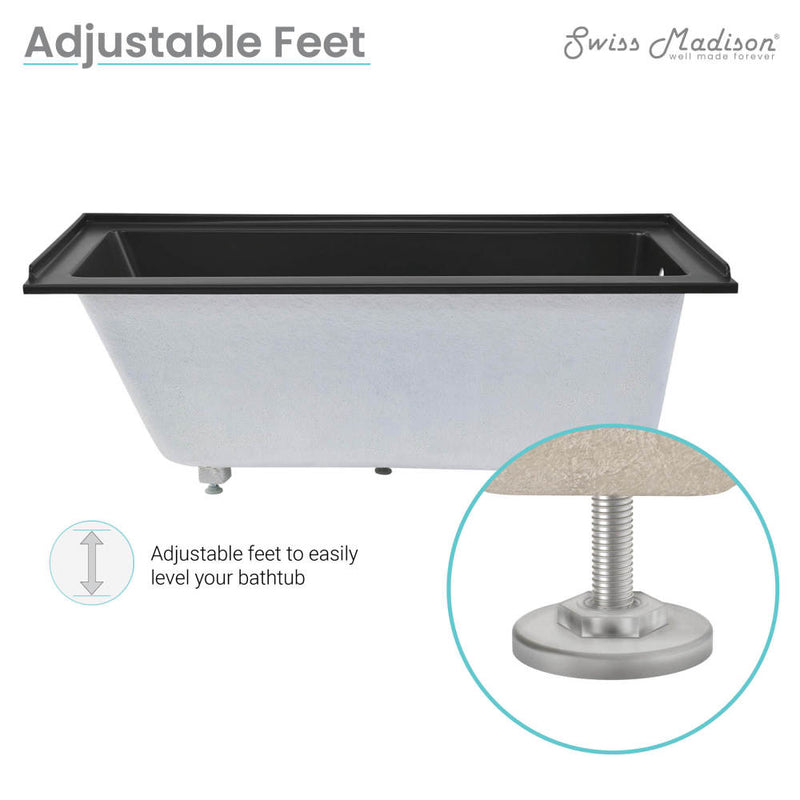 Voltaire 60" x 30" Right-Hand Drain Alcove Bathtub in Matte Black