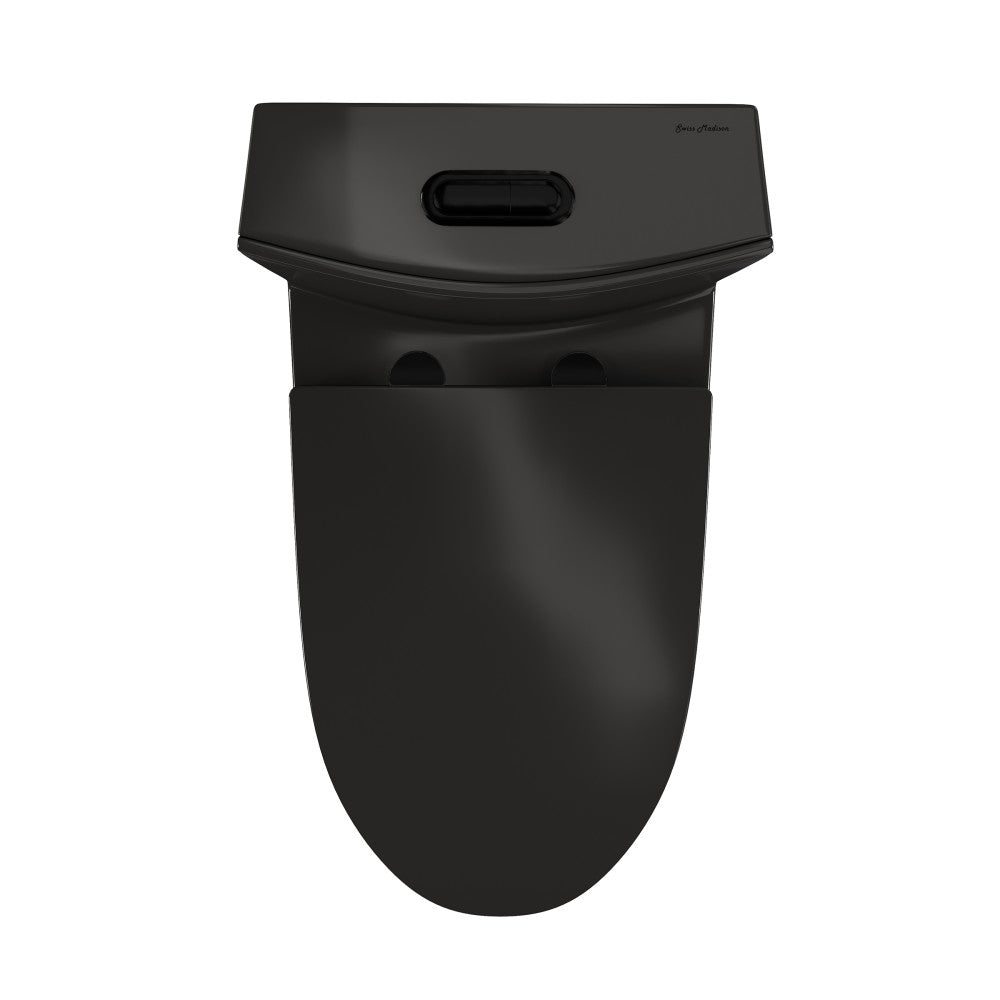 St. Tropez One-Piece 10" Rough-in 1.1/1.6 GPF Dual Top Flush Elongated Toilet in Glossy Black