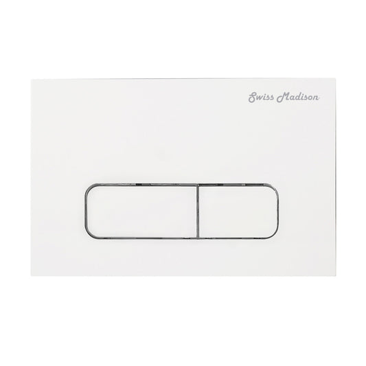 Carre Wall Mount Dual Flush Actuator Plate with Rectangle Push Buttons in White