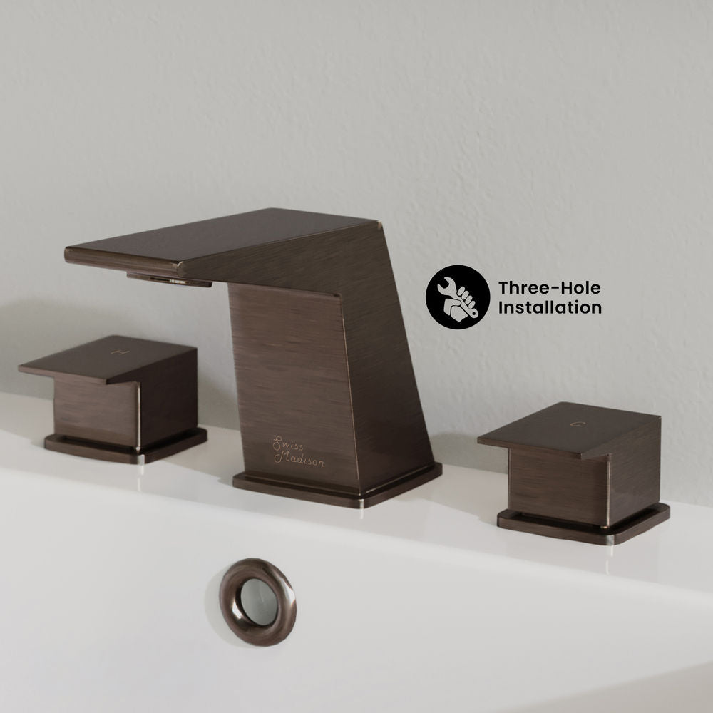Carre 8 in. Widespread, 2-Handle, Bathroom Faucet in Oil Rubbed Bronze