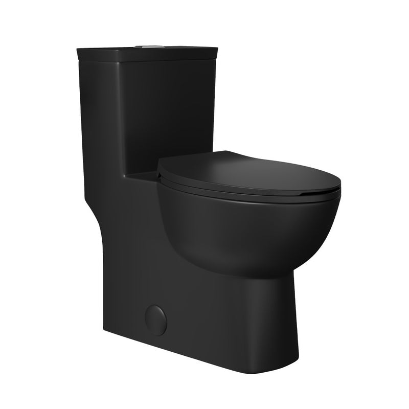 Classe One-Piece 12" Rough-in 1.1/1.6 GPF Dual Top Flush Toilet in Matte Black