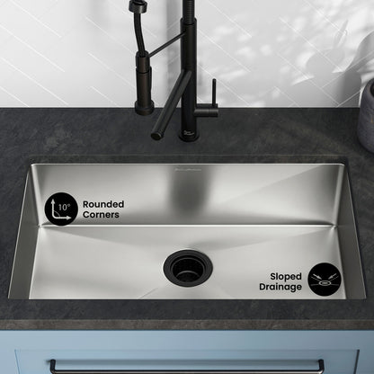 Rivage 30 x 18 Stainless Steel, Single Basin, Undermount Kitchen Sink