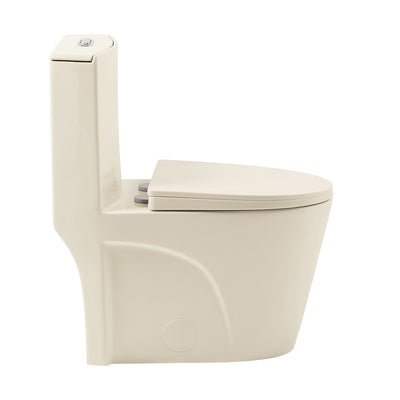 St. Tropez One Piece Elongated Toilet Dual Vortex Flush 1.1/1.6 gpf in Bisque