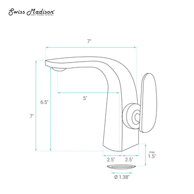 Chateau Single Hole, Single-Handle, Bathroom Faucet in Matte Black