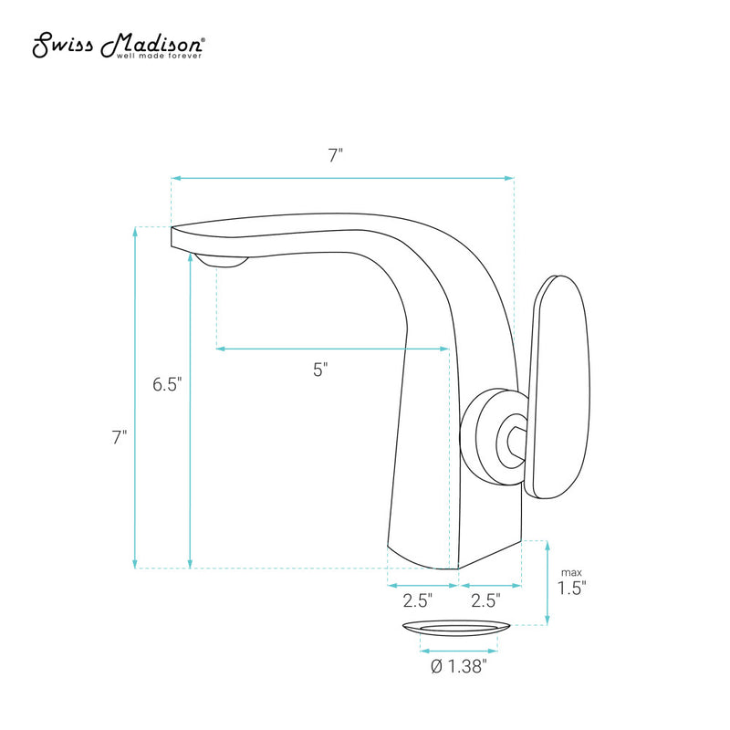 Chateau Single Hole, Single-Handle, Bathroom Faucet in Matte Black