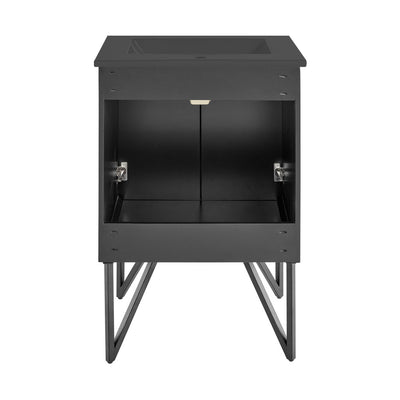 Annecy 24 in. Phantom Black Bathroom Vanity With Black Ceramic Sink Top