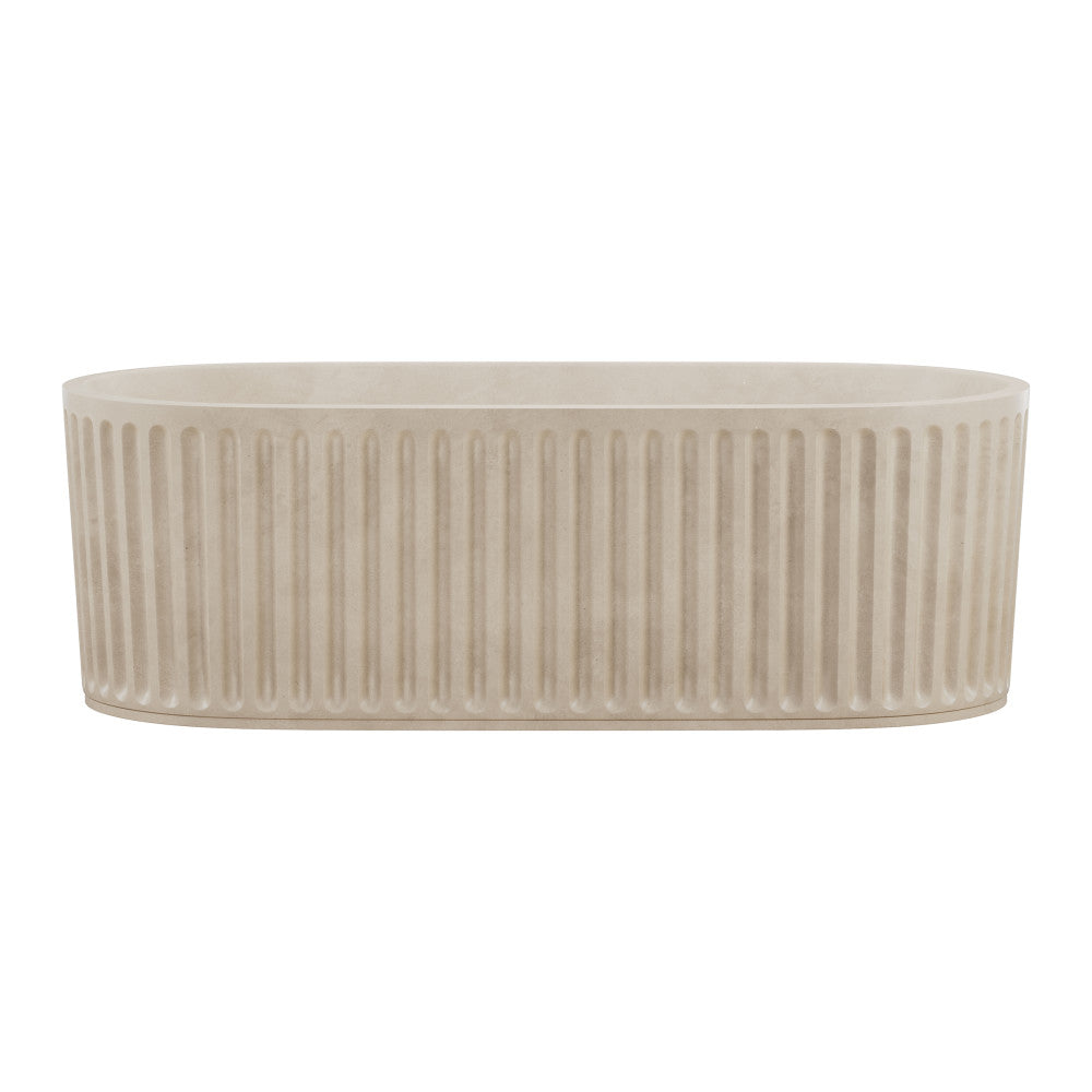 Delice 67" Freestanding Concrete Bathtub in Sand, Drain Included