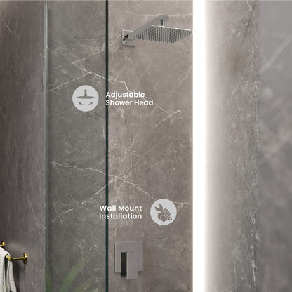 Concorde Single-Handle 1 Spray 8" Wall Mounted Fixed Shower Head in Chrome (Valve Included)