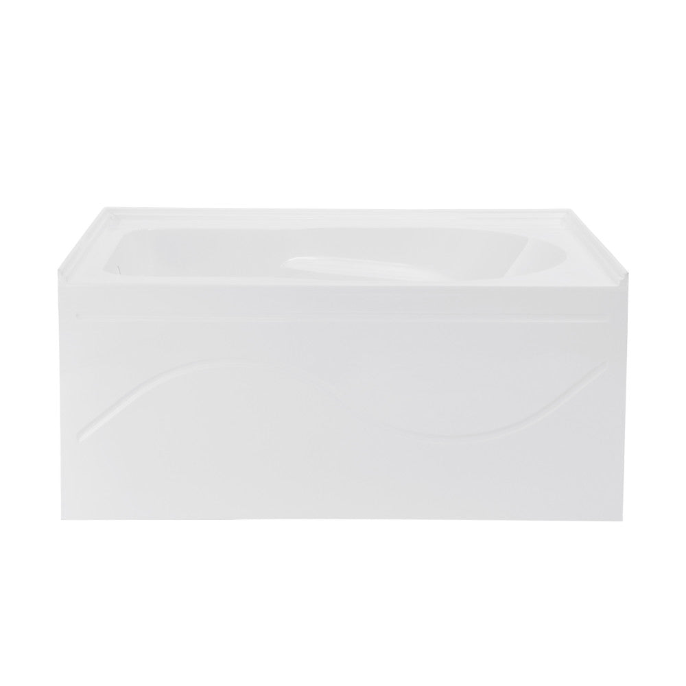 Ivy 54 x 30 Skirted Left Drain Soaking Alcove Bathtub in Glossy White with Integrated Armrest