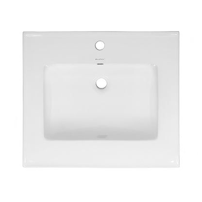 24" Ceramic Vanity Top with Single Faucet Hole