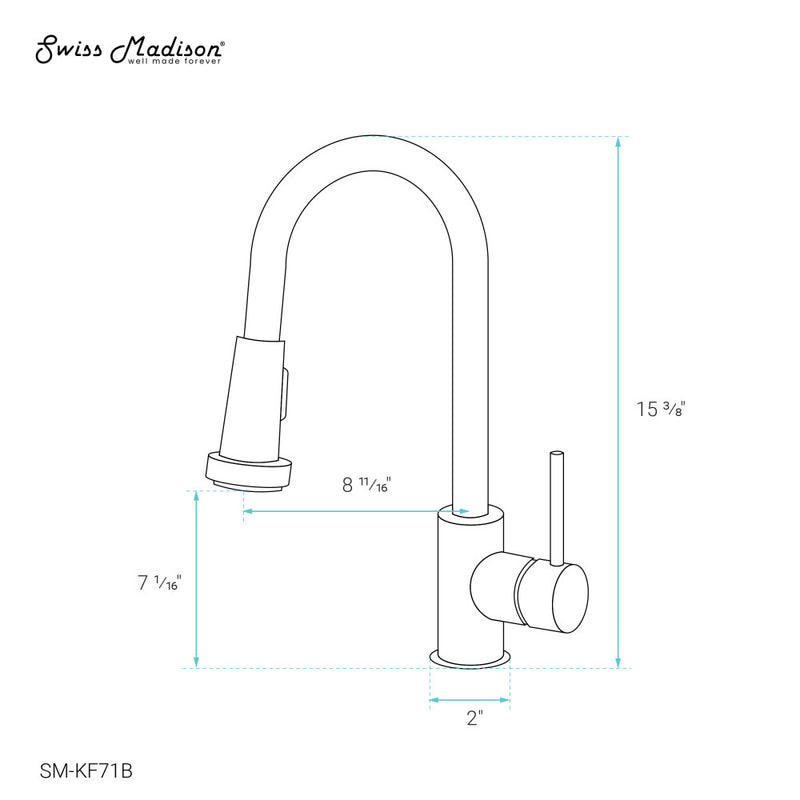 Nouvet Single Handle, Pull-Down Kitchen Faucet in Matte Black