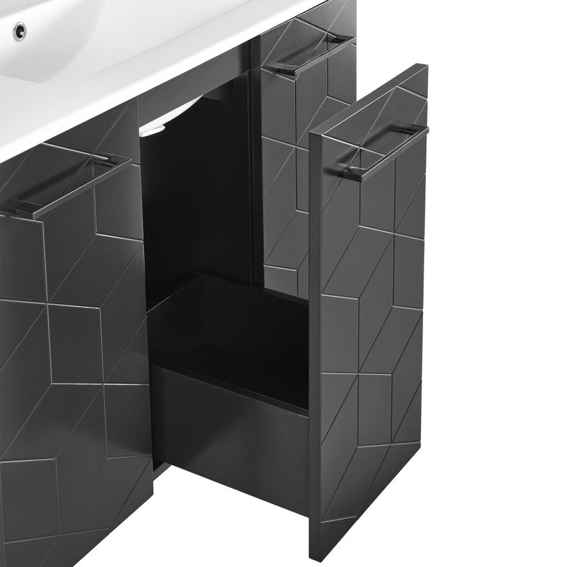 Annecy 36" Freestanding Bathroom Vanity in Phantom Black with Sink Top