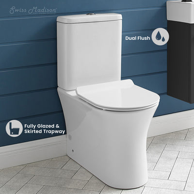 Calice Two-Piece Elongated Rear Outlet Toilet Dual-Flush 1.1/1.6 gpf