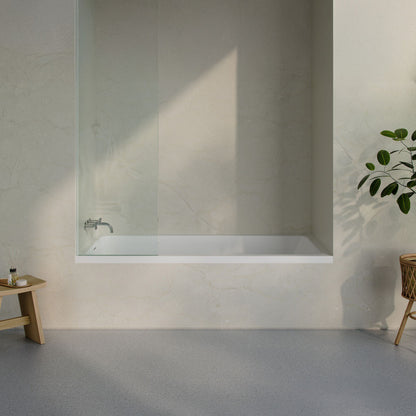 Voltaire 60 x 36 Left Drain Soaking Alcove Bathtub in Glossy White with Integrated Overflow, Drain Included