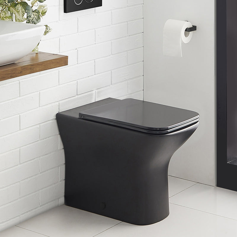 Carre Back-to-Wall Elongated Toilet Bowl in Matte Black