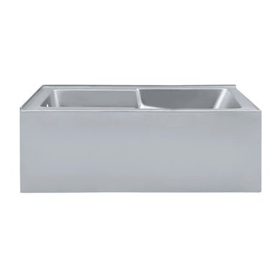 Voltaire 60 x 32 Left Drain Soaking Alcove Corner Apron Bathtub in Glossy Gray