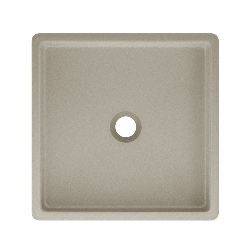 Lisse 15.5" Concrete Square Vessel Sink in Matte Taupe