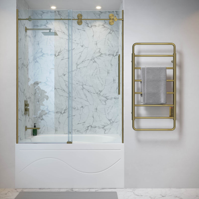 Ivy 8-Bar Electric Towel Warmer in Brushed Gold