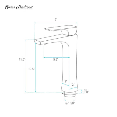 Monaco Single Hole, Single-Handle, High Arc Bathroom Faucet in Matte Black