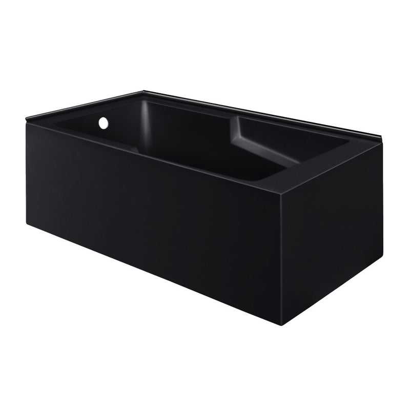 Claire 60 x 32 Left Drain Soaking Alcove Corner Apron Bathtub in Matte Black