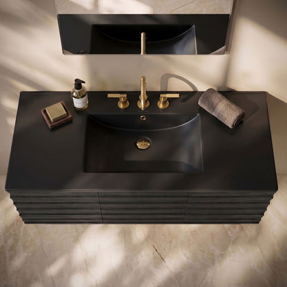 48" 3-Hole Widespread Vanity Sink Top in Matte Black