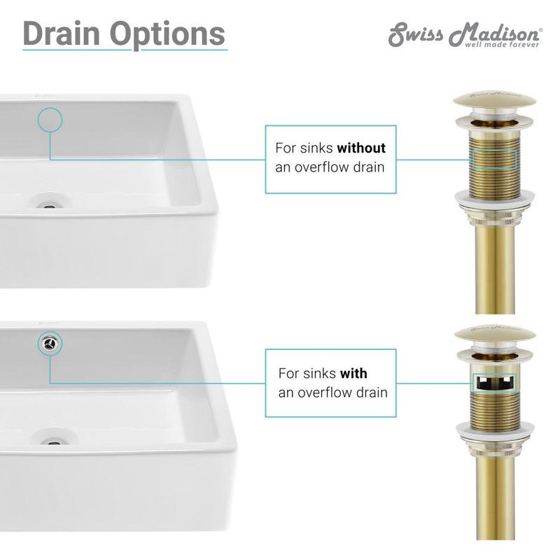 Residential Pop Up Sink Drain 1.75 in Gold