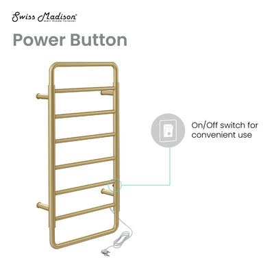 Ivy 8-Bar Electric Towel Warmer in Brushed Gold