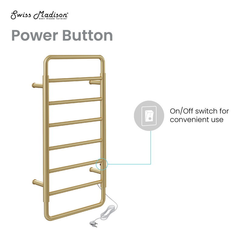 Ivy 8-Bar Electric Towel Warmer in Brushed Gold