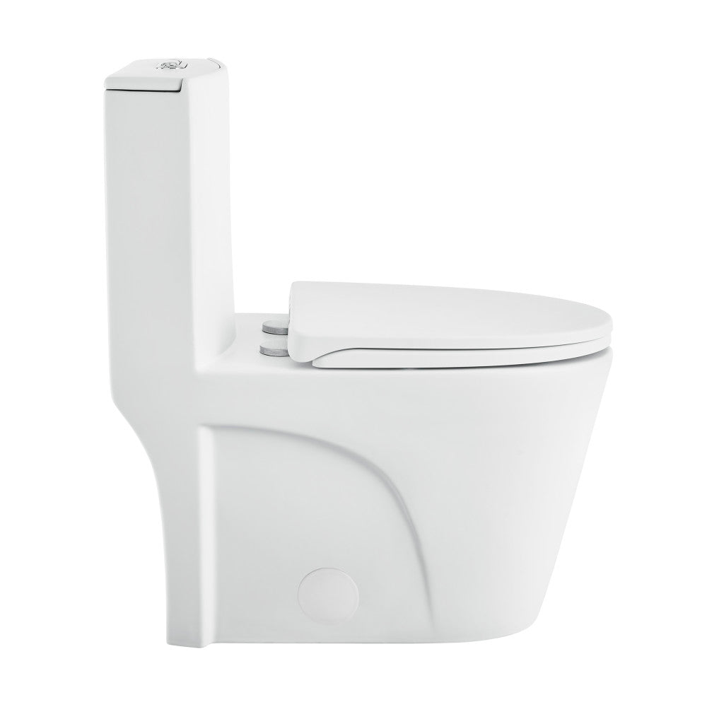 St. Tropez One-Piece 10" Rough-in 1.1/1.6 GPF Dual Top Vortex Flush Elongated Toilet in Matte White