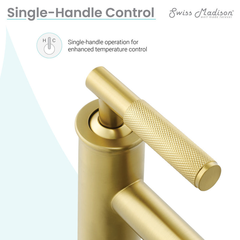 Avallon Single Hole, Single-Handle Sleek, Bathroom Faucet in Brushed Gold