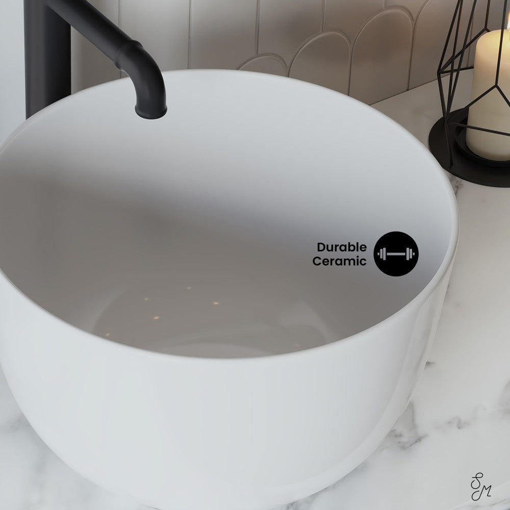 Calice 15'' Vessel Sink in White