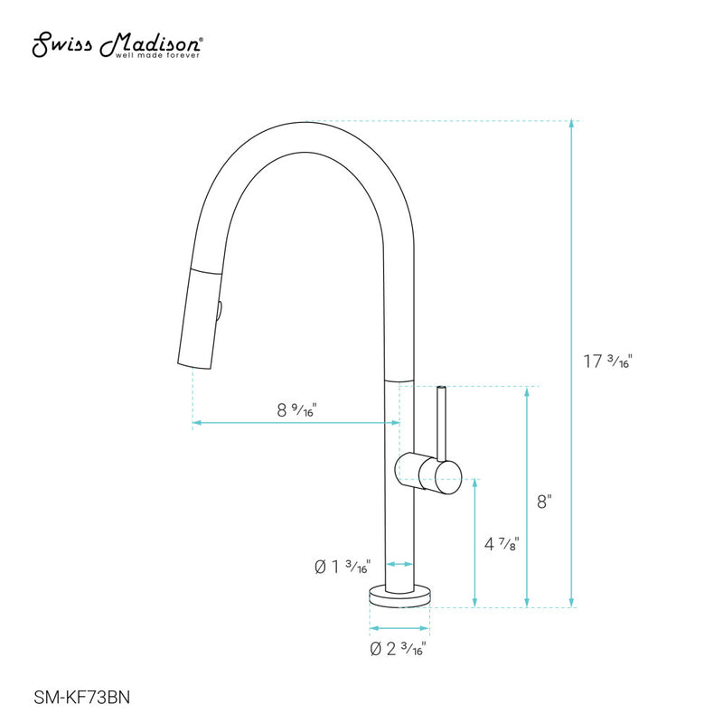 Chalet Single Handle, Pull-Down Kitchen Faucet in Brushed Nickel