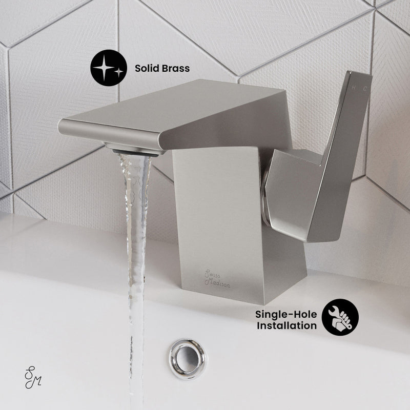 Carre Single Hole, Single-Handle, Bathroom Faucet in Brushed Nickel