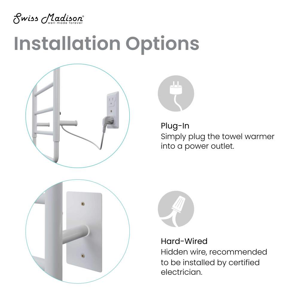 Ivy 8-Bar Electric Towel Warmer in Matte White
