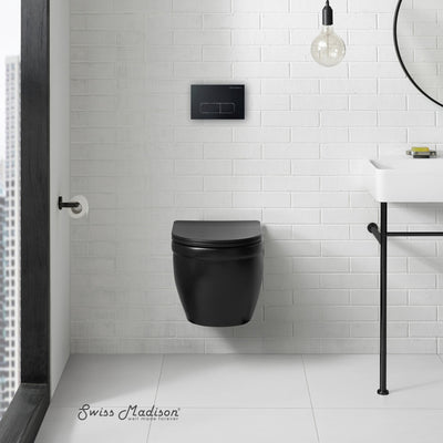 Ivy Wall-Hung Elongated Toilet Bowl in Matte Black