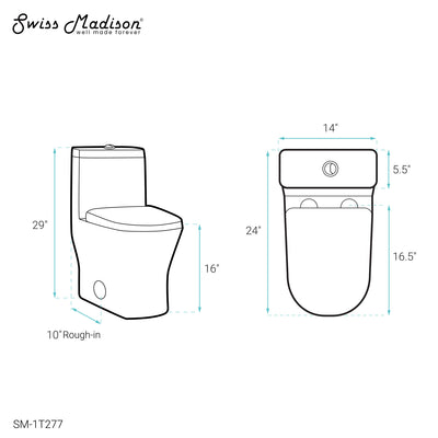 Sublime II One-Piece Round Toilet, 10" Rough-In 1.1/1.6 gpf