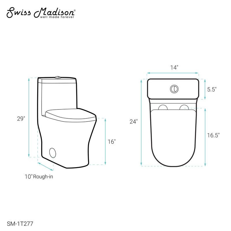 Sublime II One-Piece Round Toilet, 10" Rough-In 1.1/1.6 gpf