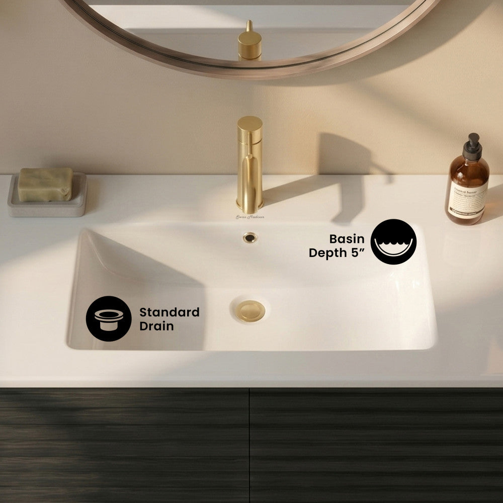 Voltaire 37 Vanity Top Sink with Single Faucet Hole
