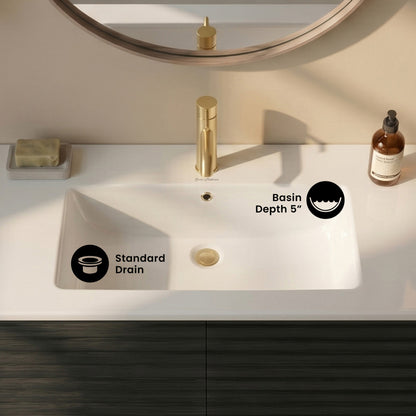 Voltaire 37 Vanity Top Sink with Single Faucet Hole