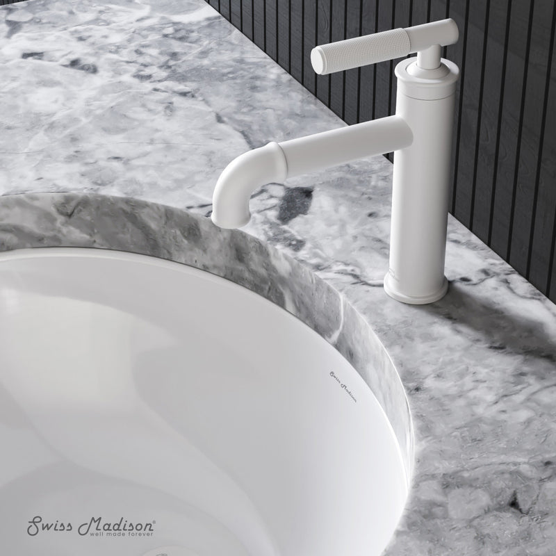 Avallon Single Hole, Single-Handle Sleek, Bathroom Faucet in Matte White