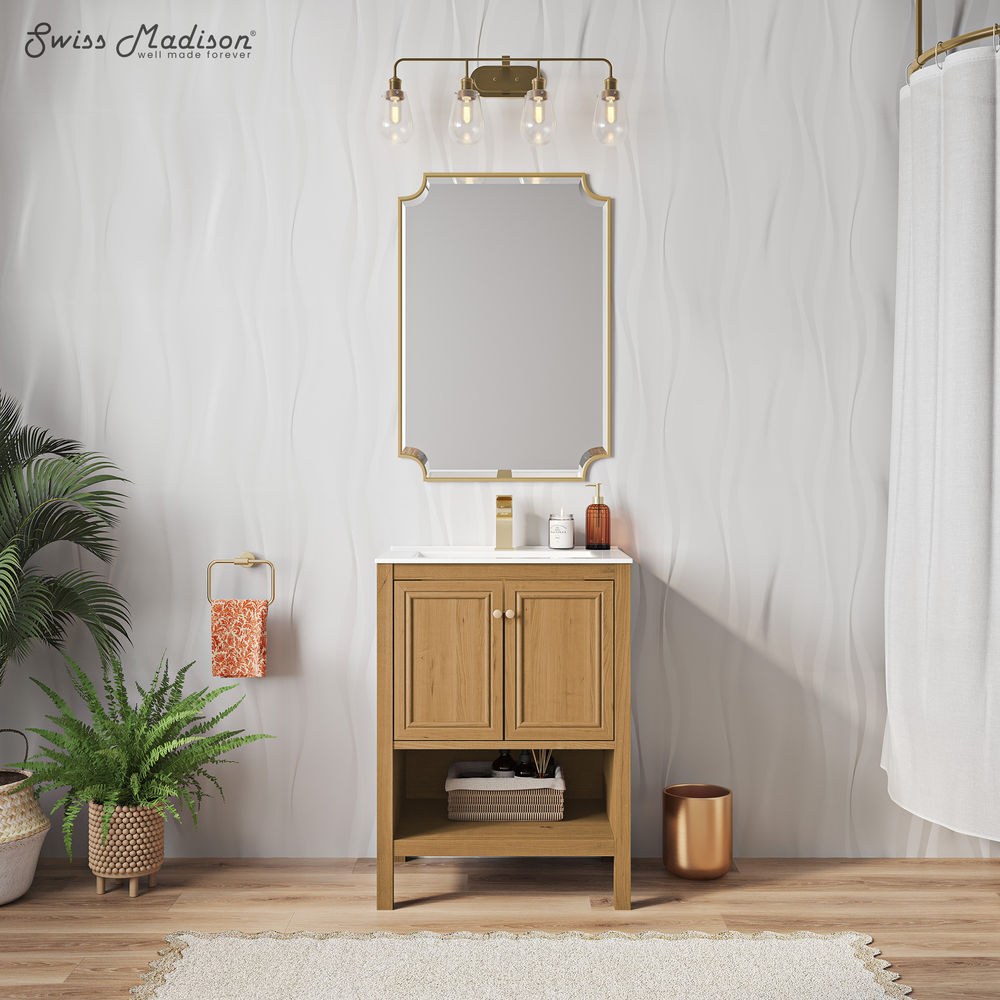 Chateau 24" Freestanding Bathroom Vanity in Golden Oak with Sink Top