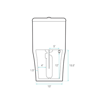 Dreux High Efficiency One-Piece Elongated Toilet with 0.8 GPF Water Saving Patented Technology